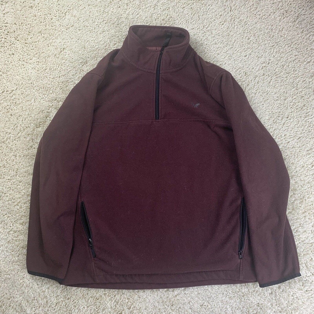 American Eagle Men's Vintage Slim Fit Sweater Size XXL Maroon Red 1/4 Zip